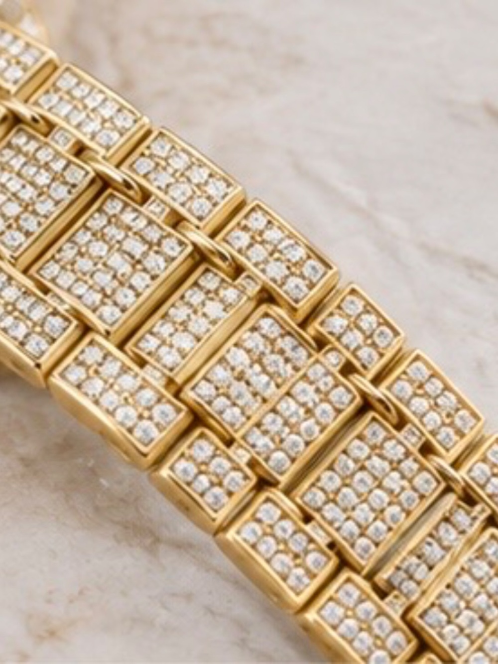 Luxury Moissanite Diamond Gold Watch – Fully Iced Pavé Dial & Bracelet | Numeral - Picture 6 of 9